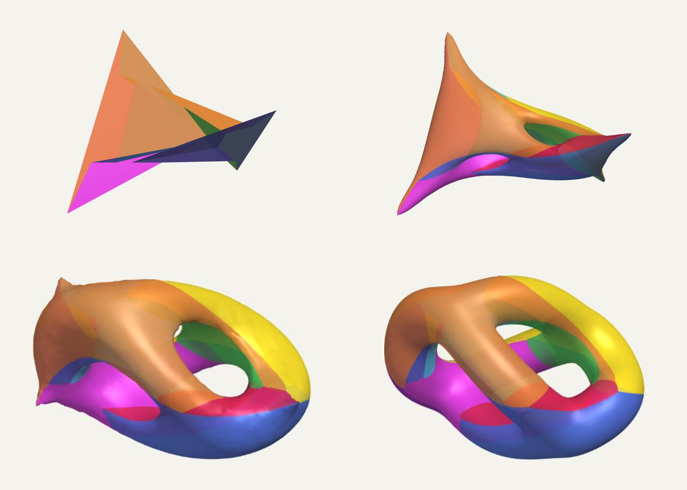 The polyhedron relaxing into a smooth triple torus